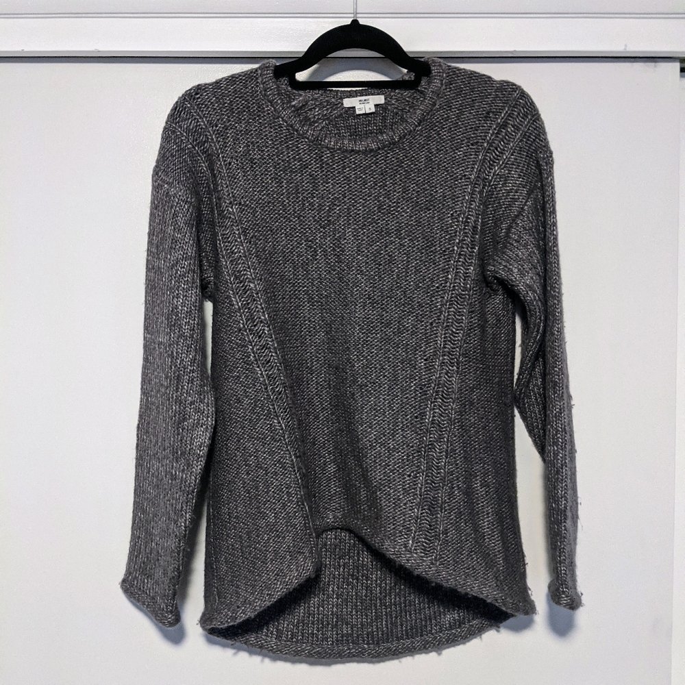 Helmut Lang Cable Knit Alpaca Wool Blend Sweater